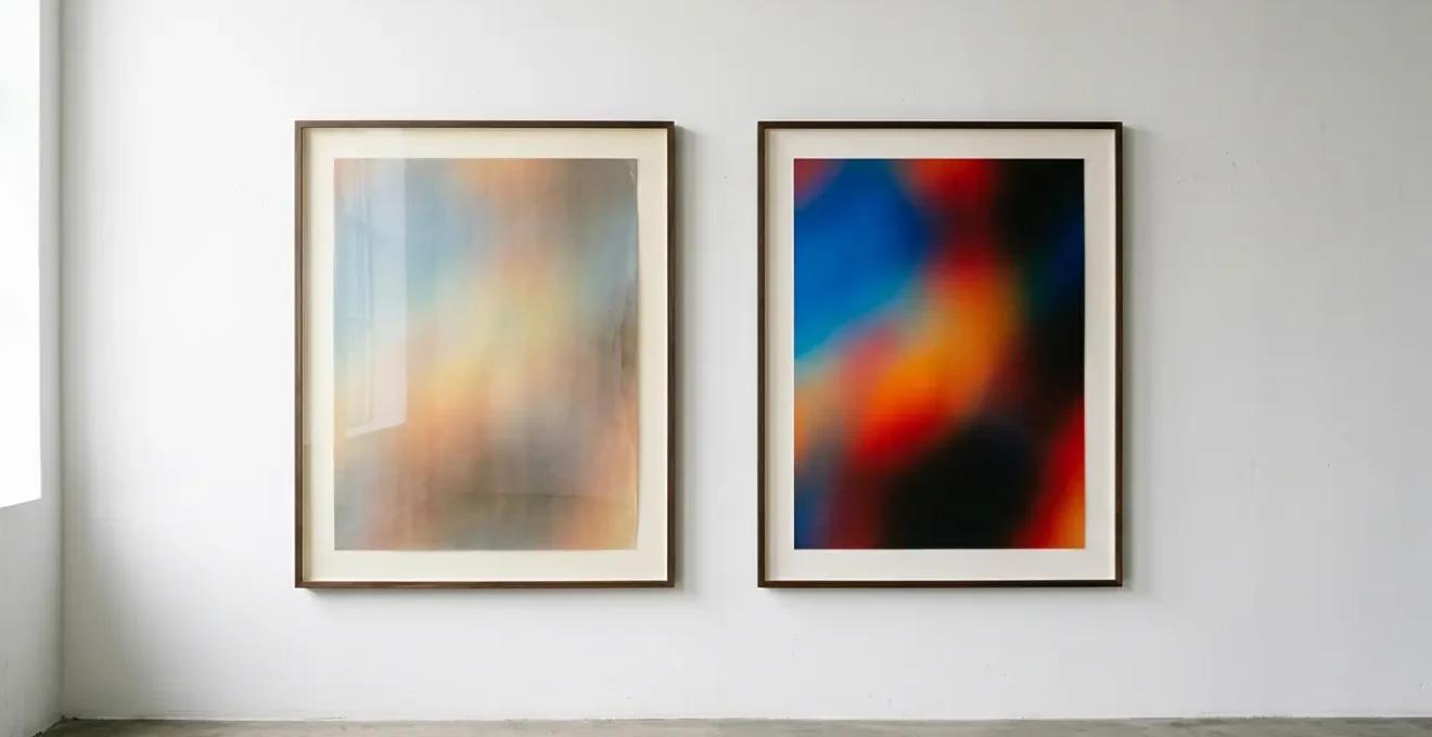 Comparaison visuelle entre deux tirages photographiques montrant la différence de saturation et de profondeur des couleurs