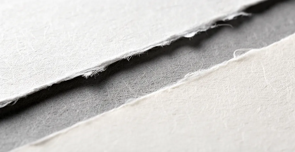 Comparaison tactile de différents grammages de papier montrant la texture et l'épaisseur