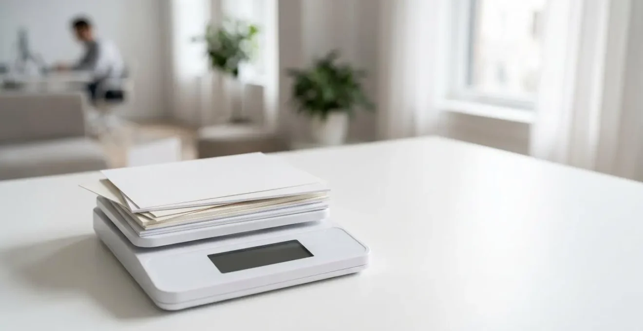 Balance de précision avec documents imprimés de différents grammages
