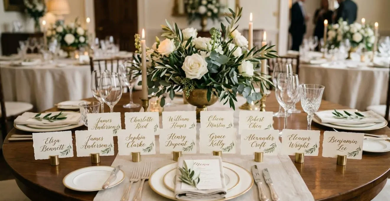 Ensemble de marque-places disposés avec élégance sur une table